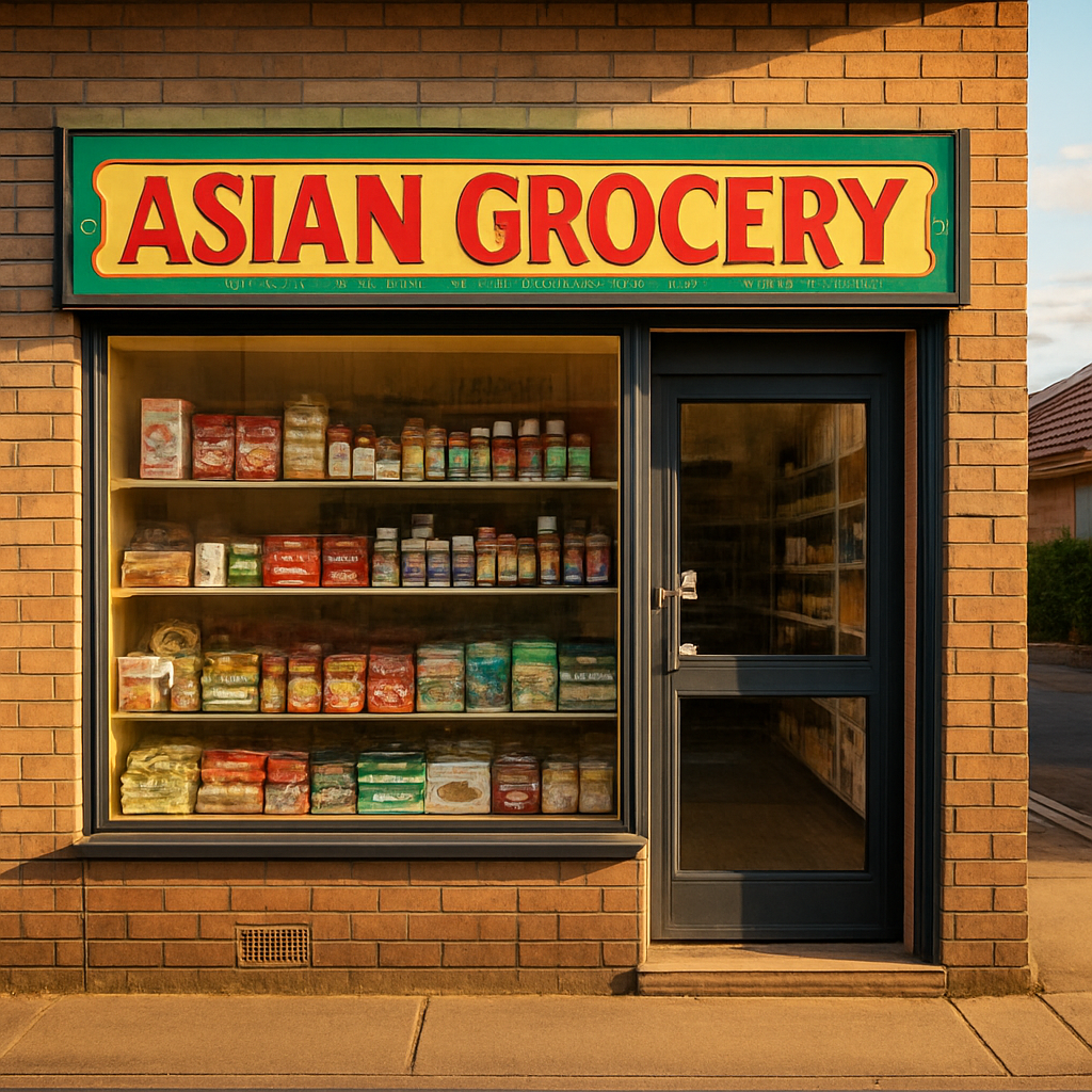 Asian Spice & Lentil Store shopfront at 1 Roanoak Court, East Bendigo